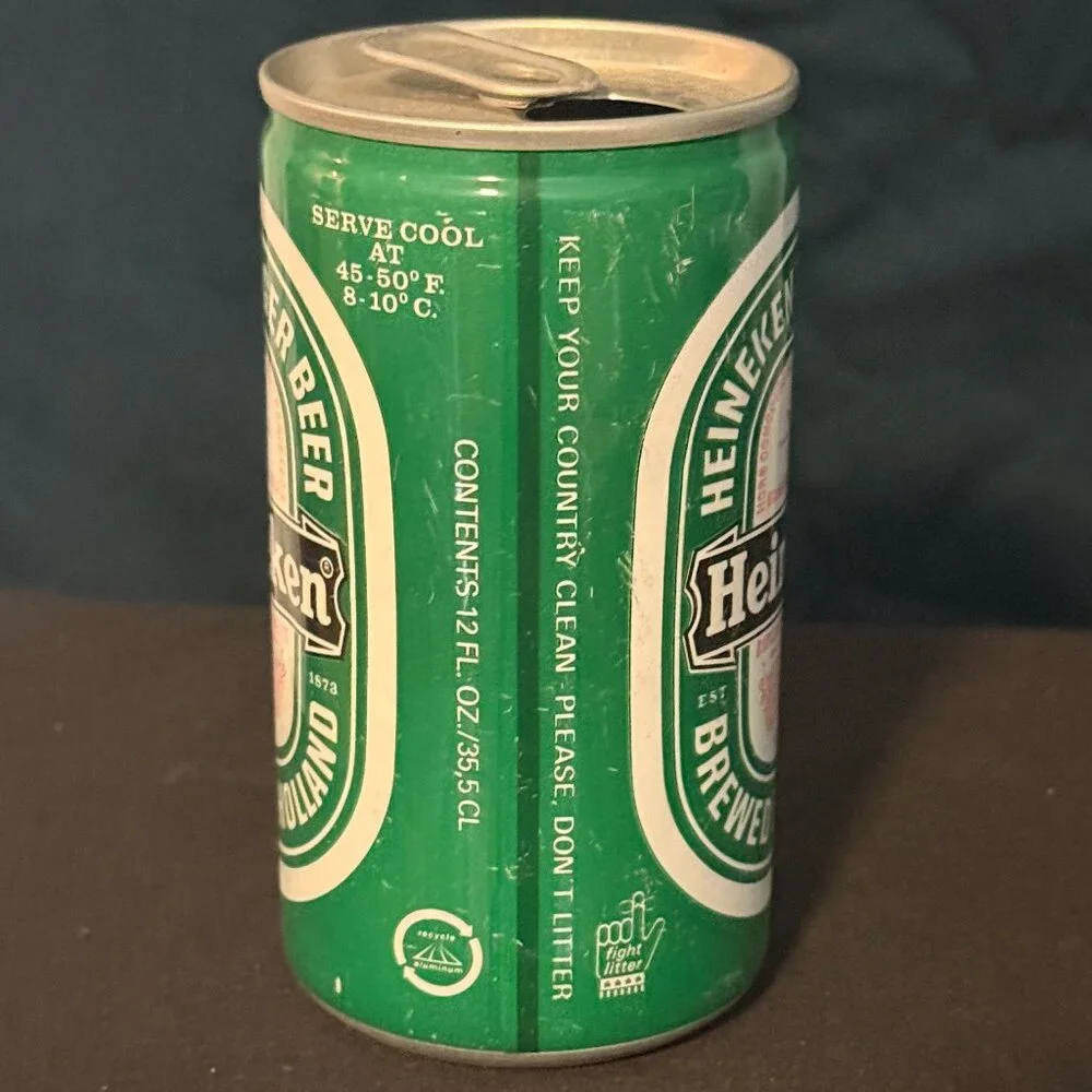 Heineken lager vintage beer can